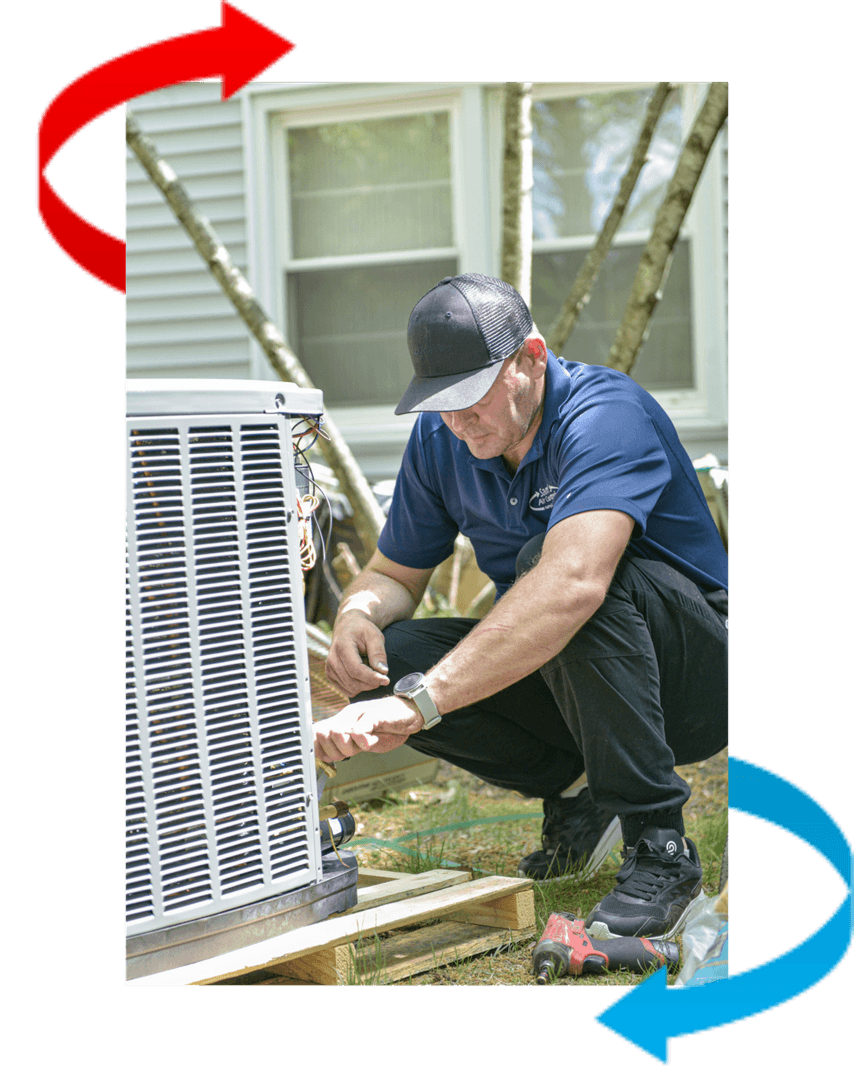 Technician installing an A/C unit