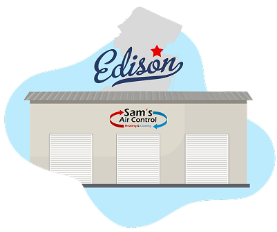 Illustration of a building labeled 