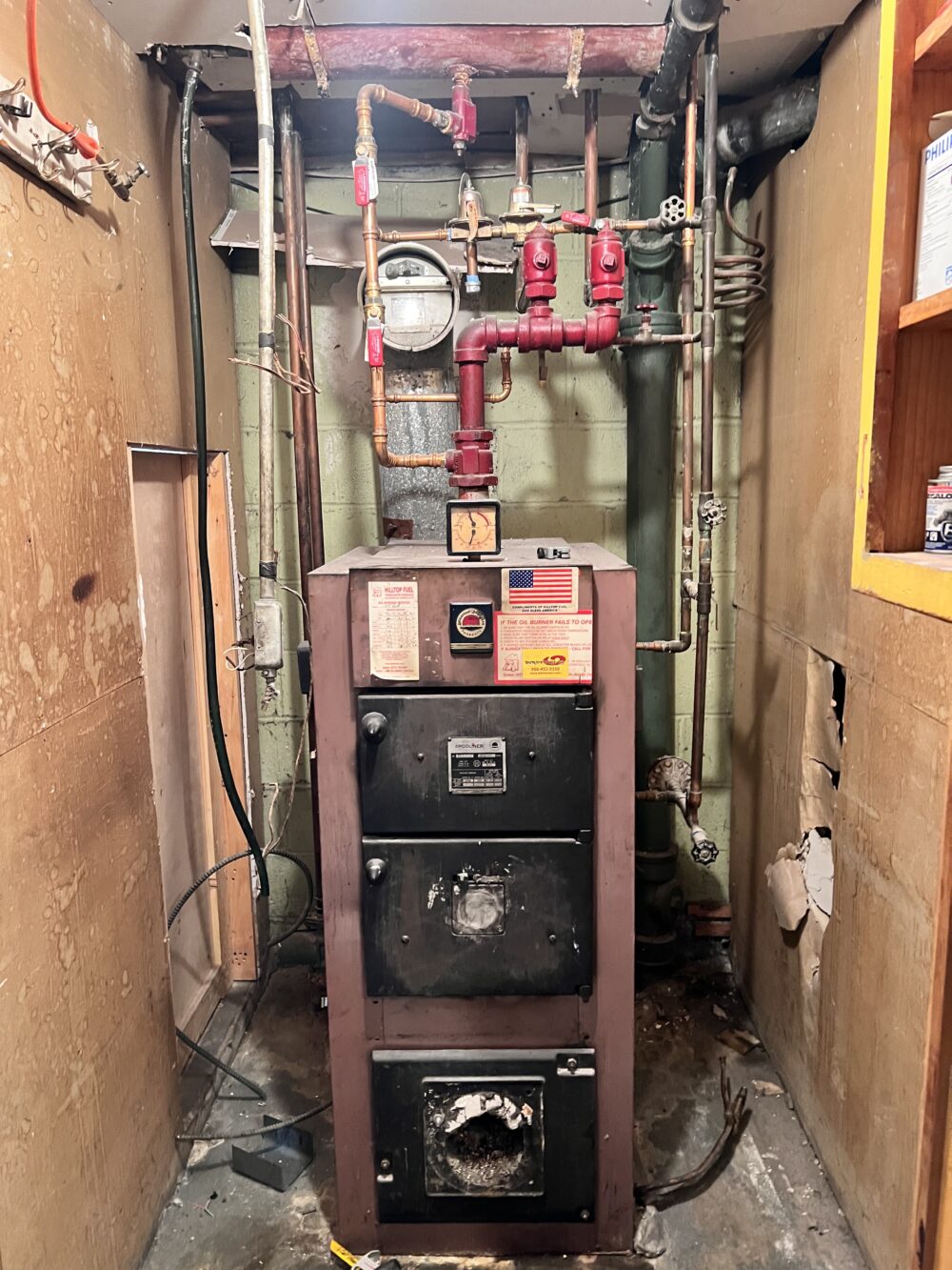 Before: old oil heating system